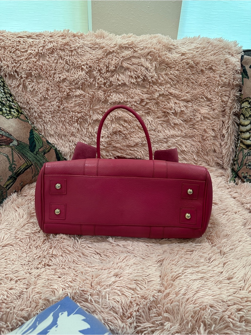 Mulberry Fuchsia Leather Satchel with Turn-Lock Closure - Picture 6 of 12